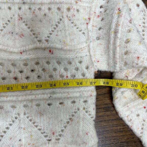 Sundance Minnie Oversized Speckled Cream Multicolor Vneck Sweater Womens Large - Picture 5 of 7